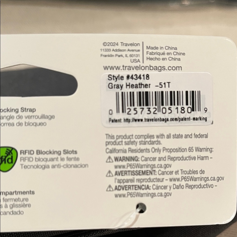 Travelon Anti-Theft Metro Gray Heather Waistpack/NWT - Picture 10 of 16